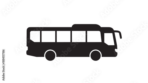 Double Decker Bus Silhouette in Modern Minimalist Style with Black Color on White Background for Transportation Icon