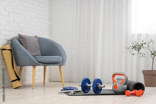 Kettlebell with dumbbells a...