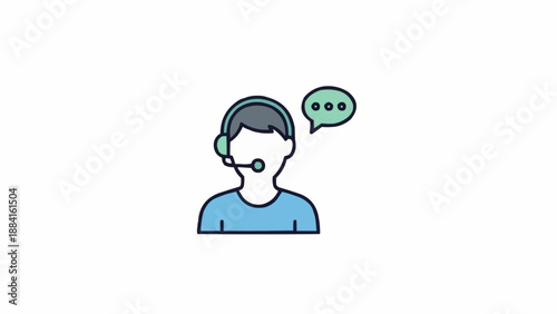 Customer service representative with headset.