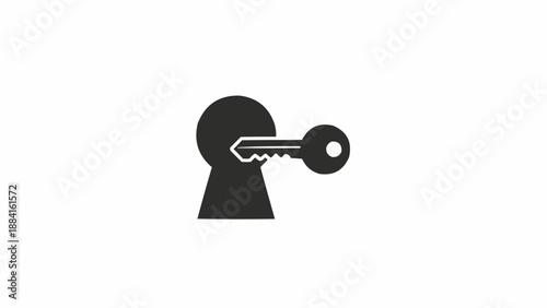 Key Unlocking Lock Symbol Icon.