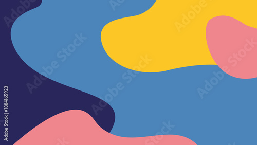 Принти на полотні Vibrant abstract background with flowing organic shapes in a joyful and modern c