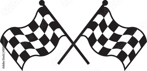 Checkered Flags, cross racing flag Start finish illustration
