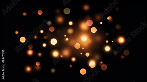 Golden Bokeh Lights Abstract Background Overlay Texture