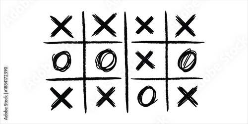 Tic tac toe game board with winning x's