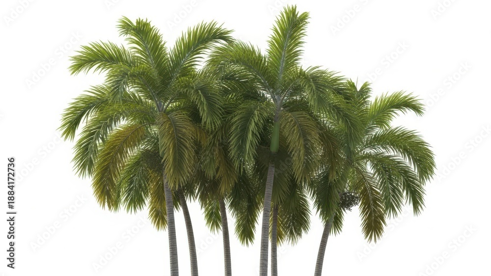 Fototapeta premium Tall green palm trees