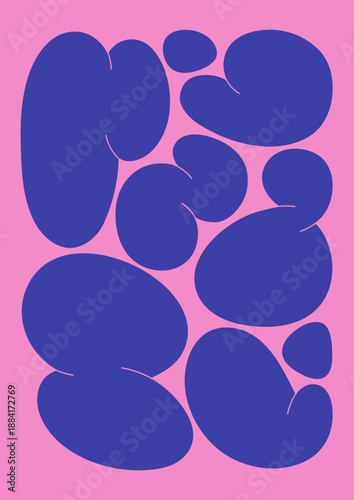 Abstract liquid shapes, modern card design. Amoeba bubbles, blobs, trendy con...