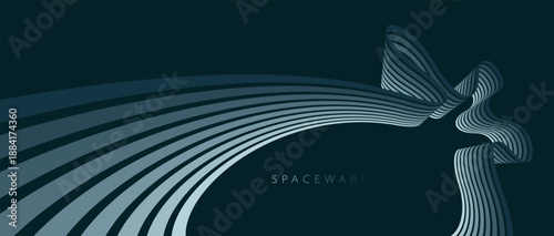 3D lines in perspective vector dark abstract background, curvy lines with gradient color wallpaper, night mist ambient style, minimal graphic design.