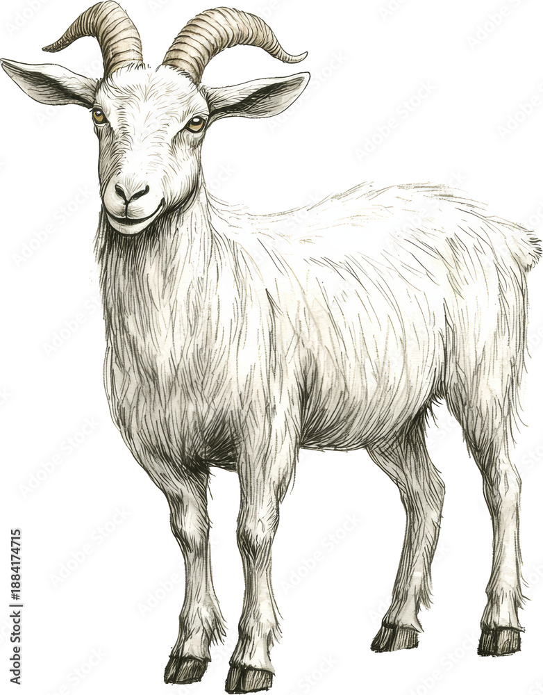 Obraz premium goat illustration sketching 