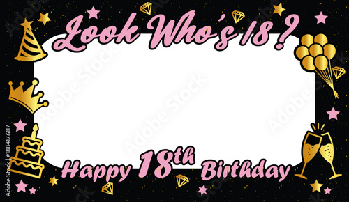 PHOTOBOOTH STICKER 18TH BIRTHDAY