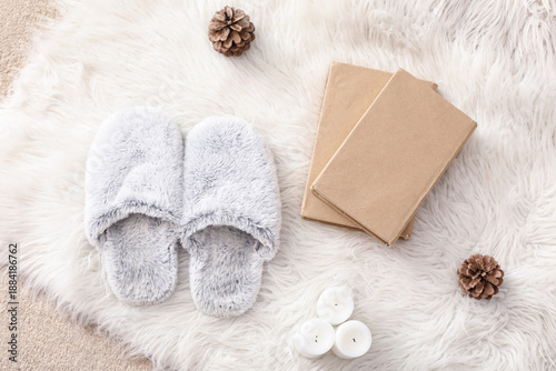 Soft slippers with candles ...