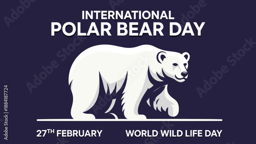 International Polar Bear Day Illustration for Wildlife Conservation