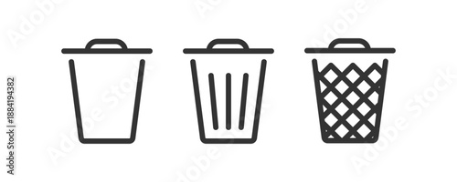 Trash can vector icon set. Vector illustration design.