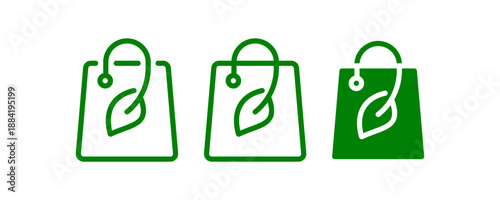 Leaf shopping bag icon. Vector illustration design.