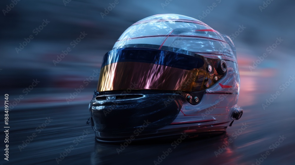 Fototapeta premium Racing helmet night