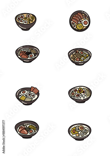 Vector illustration of a set of food