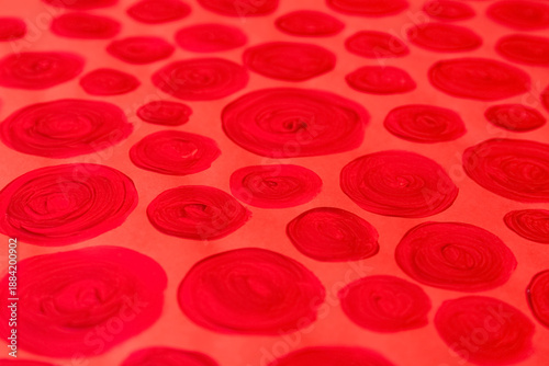 Closeup view of red paint s...