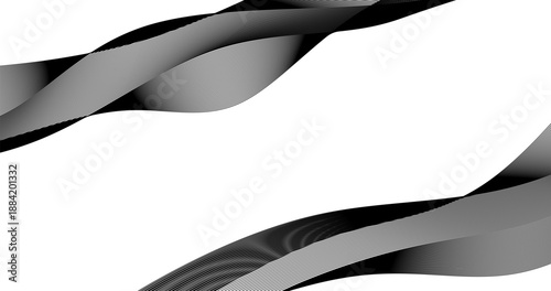 Audio Sound Track Black wave lines on white background for Copy Space