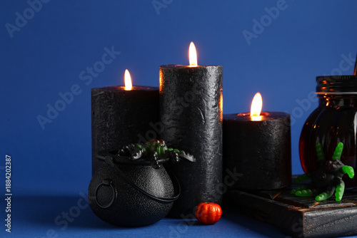 Composition with black burn...