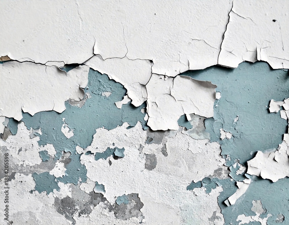Obraz premium Peeling Paint Wall Texture with Cracks and Weathered Surface