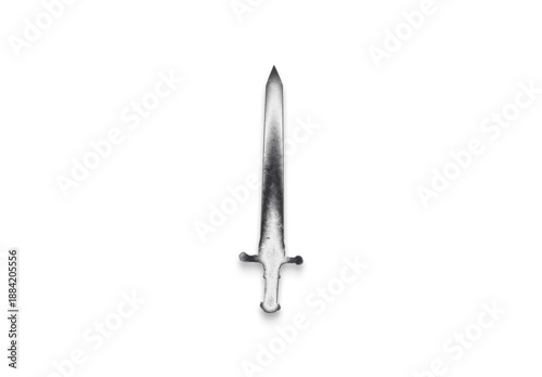 Chrome metal 3D logo effect Mockup of Sword.	
