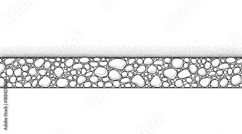 Vector illustration of porous material cross‑section showing irregular voids and high porosity structure for materials science, civil engineering, construction, insulation, filtration, environmental s