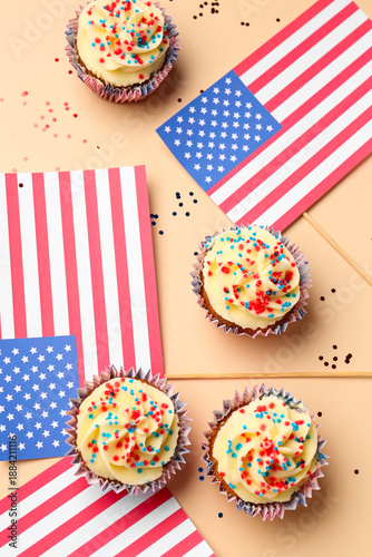 Tasty patriotic cupcakes wi...