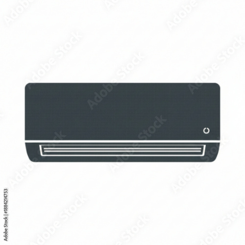 Modern Wall Mounted Air Conditioner Unit Icon in Dark Gray