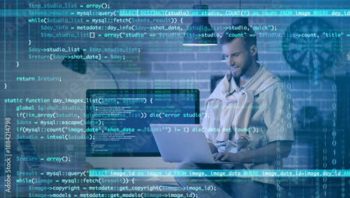 Young male programmer worki...
