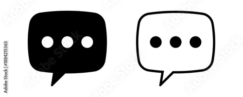Chat Bubble Icon Set for Messaging, Communication and Conversation