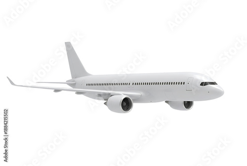 A white airplane model on a black background showcasing its sleek design and features