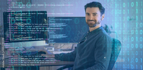 Male programmer at workplac...