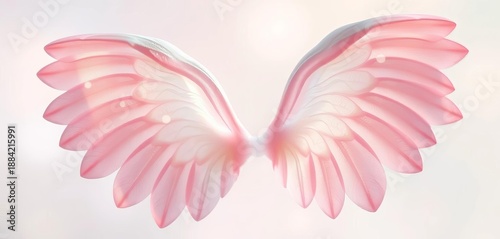 Delicate, translucent, small angel wings, soft pastel colors,  adorable,  pure