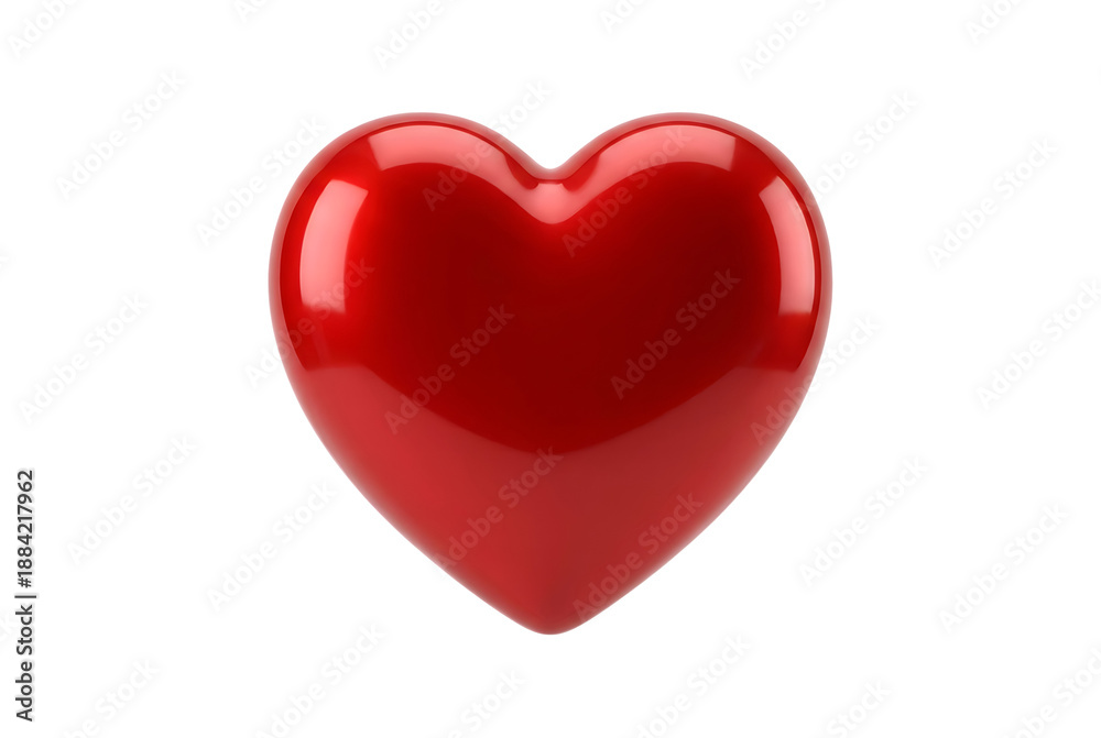 Fototapeta premium A shiny red heart on a black background