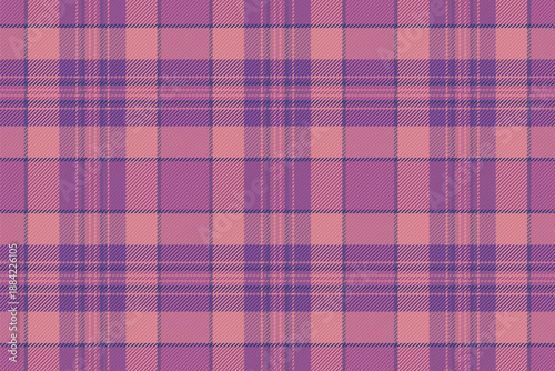 Exotic seamless texture check, 1940s plaid tartan background. Dining vector pattern textile fabric in red and pink colors.