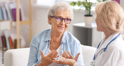 Doctor giving medicine to s...
