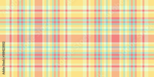 Layered background seamless plaid, sketch check pattern tartan. Pastel texture fabric textile vector in yellow and light colors.