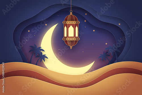 Ramadan Kareem background illustration for promotional and digital design use