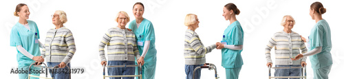 Set of young caregiver and ...
