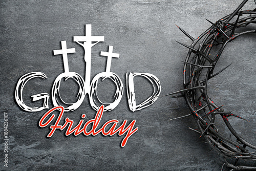 Crown of thorns on grey gru...
