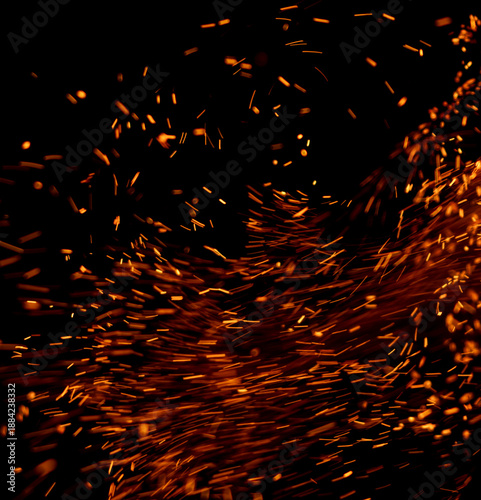 A black background with orange sparks