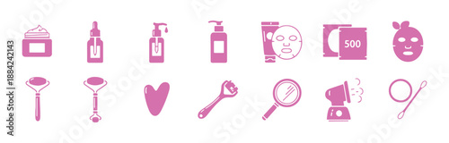 Skincare icon set displayed on a white background