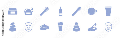Set of skincare icons isolated on a white background