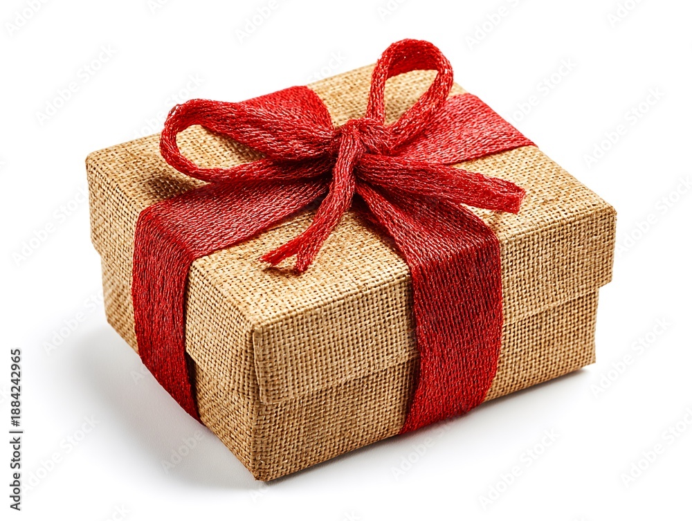 Obraz premium High resolution photo of a beautifully wrapped gift box isolated on a clean white background