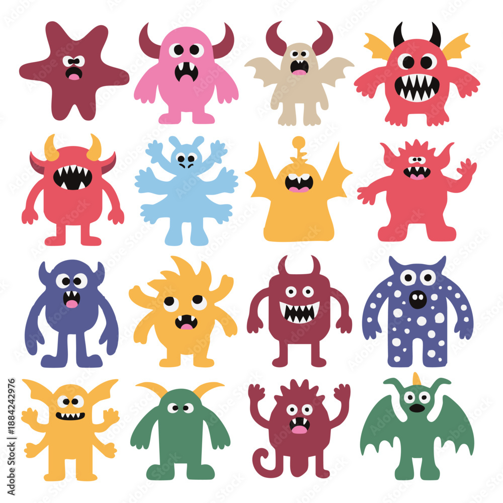Obraz premium Cute Fantasy Monster Characters