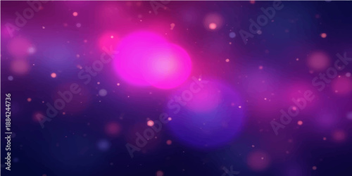 Shiny abstract purple and pink background with vector stars and bokeh light particles creating a festive holiday decoration design for a night space wallpaper illustration