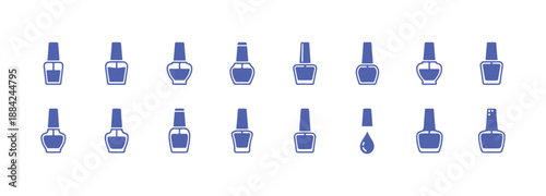 Set of nail polish icons, vector illustration