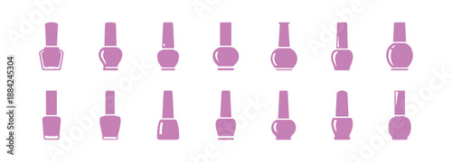 Nail polish icon pack, vector design
