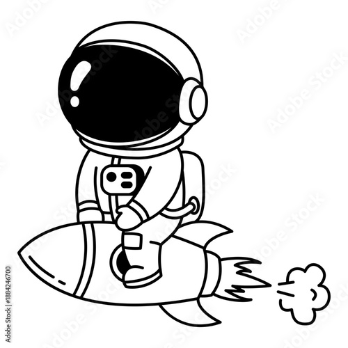 Wallpaper Mural Astronaut icon. Astronauts Flying in Rockets. The Concept of Space Exploration. Cute astronaut icon. Cute sticker. Cute Astronauts sticker Torontodigital.ca