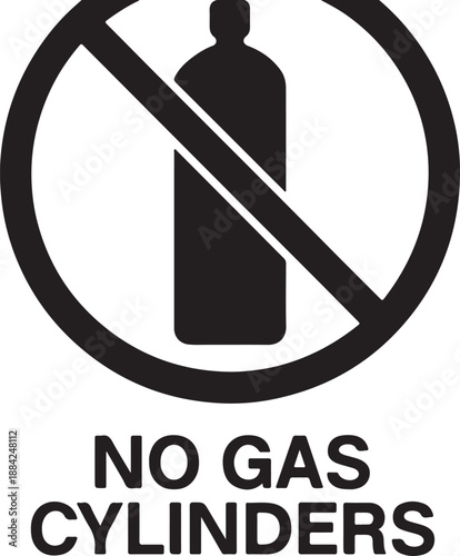 Prohibition sign depicting a gas cylinder with a red no symbol
