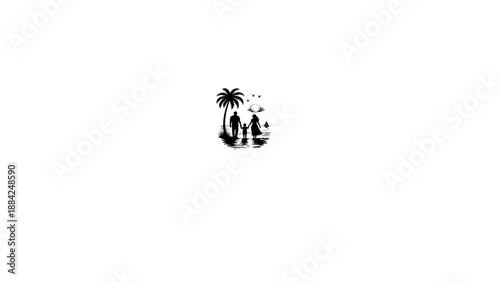 Family Love Concept with Mother and Daughter and Birds